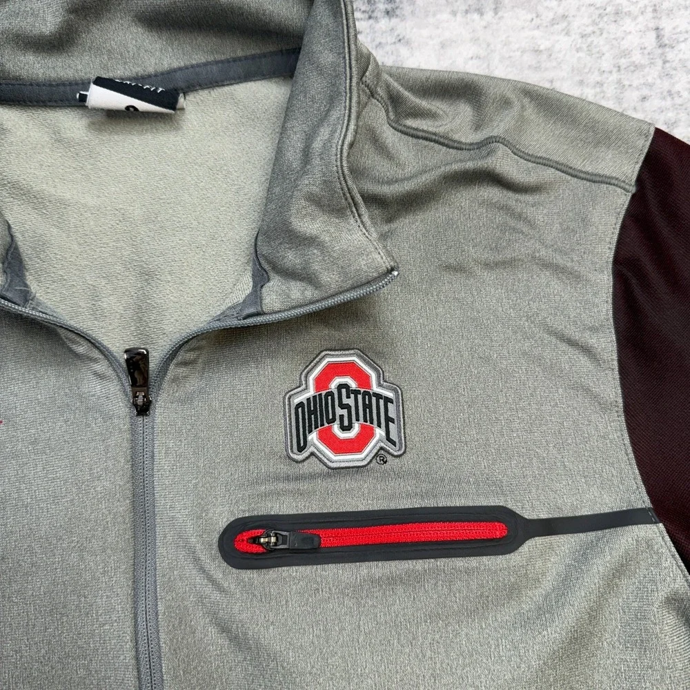 Ohio State Buckeyes Shirt Mens Small‎ Gray 1/4 Zip Pullover Nike Dri Fit Golf